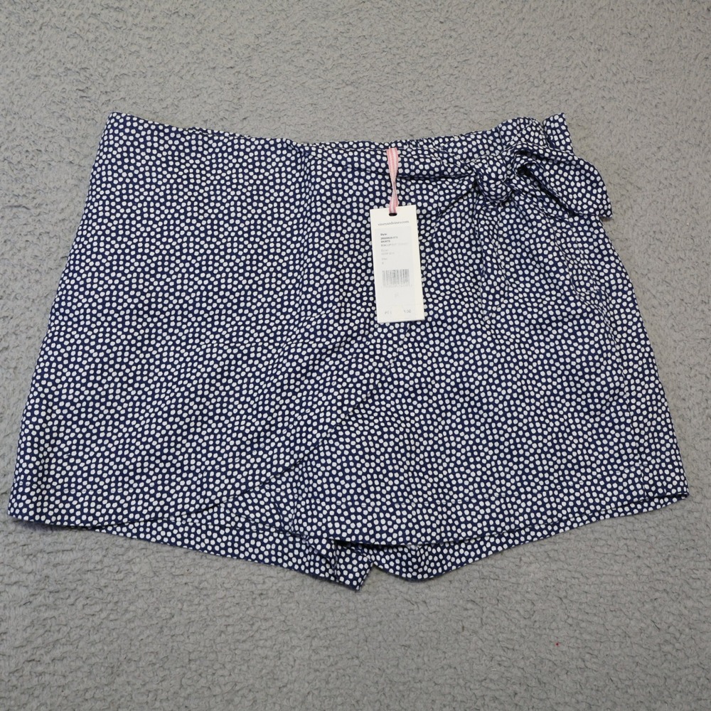 Vineyard Vines Scallop Dot Tie Skort Deep Bay Navy White Polka Dot Size S NEW